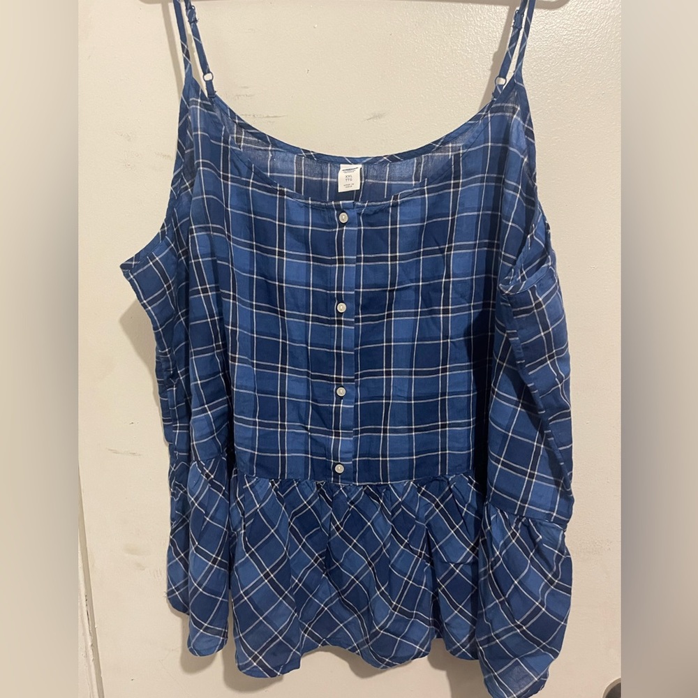 Old Navy tank in blue plaid size xxl